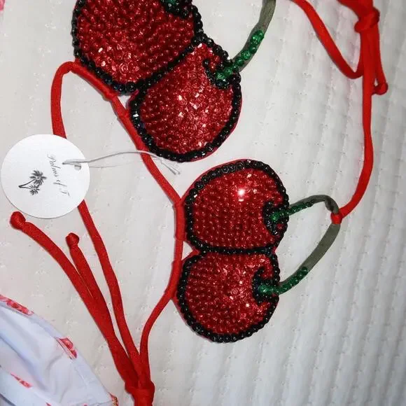 Cherry bikini set white - Picture 5 of 8